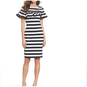 Eliza J striped ruffle dress